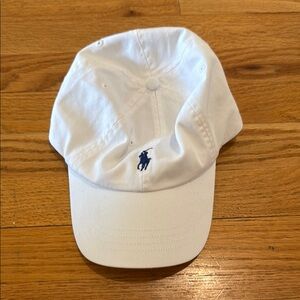 Ralph Lauren White and Blue Classic Cotton Hat